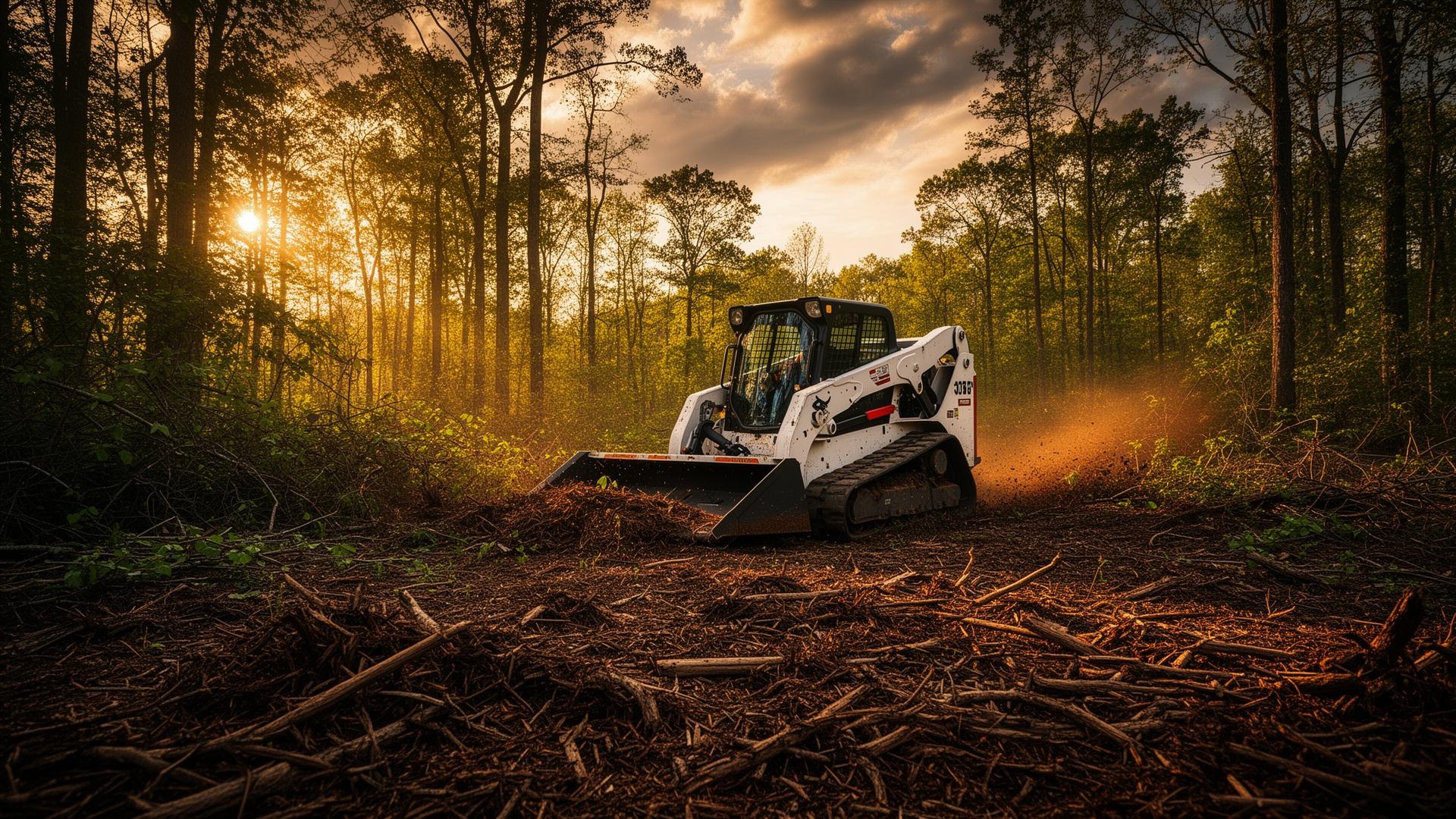 Track loader clearing forest in Middle Tennessee